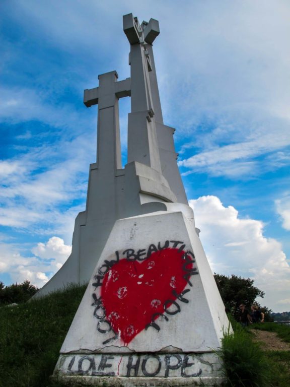 Hill of the Three Crosses (or Trys Kryziai) in Vilnius