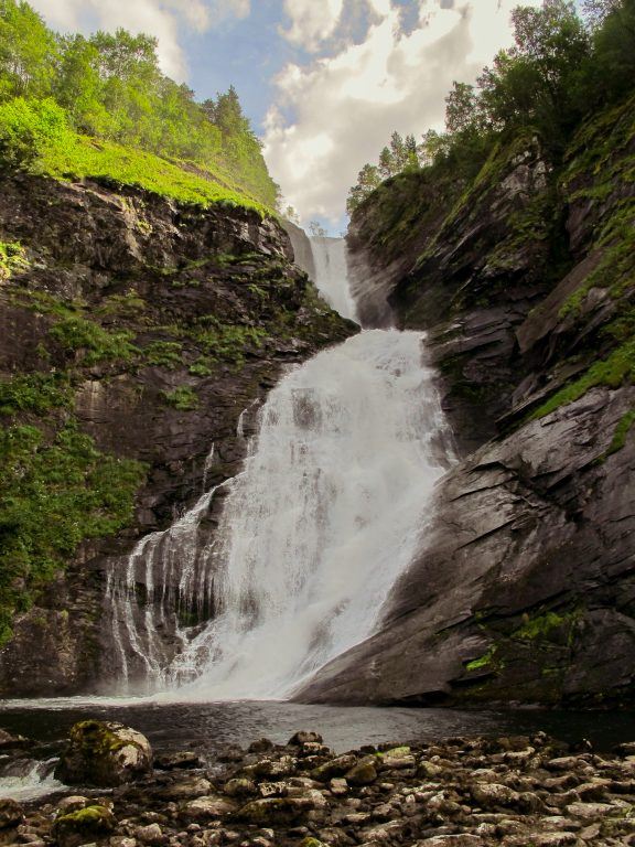 Waterfall on the way to Sandane, Norway