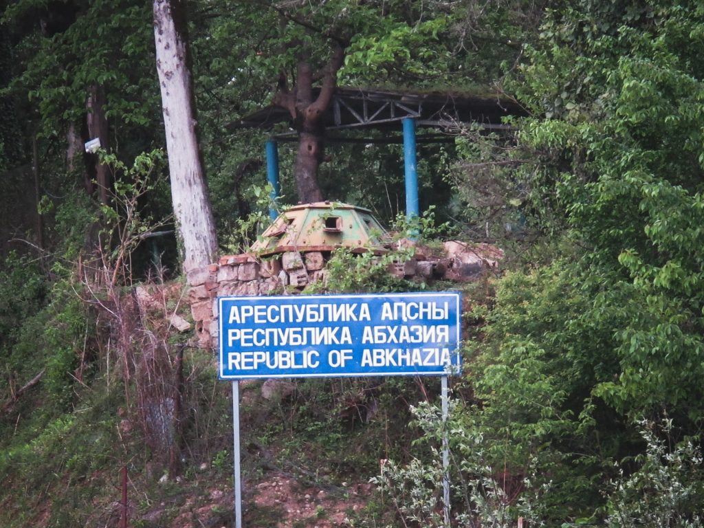 Border of Abkhazia welcome sign