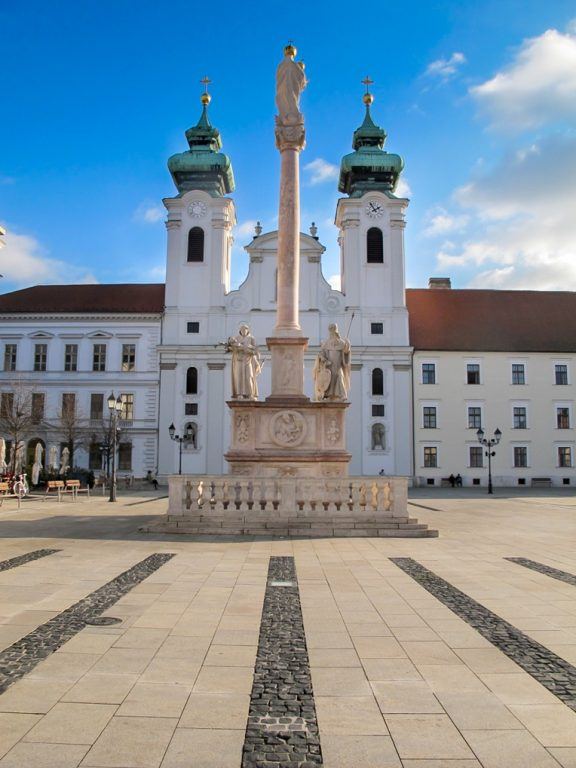 Szechenyi Square in Gyor, Hungary