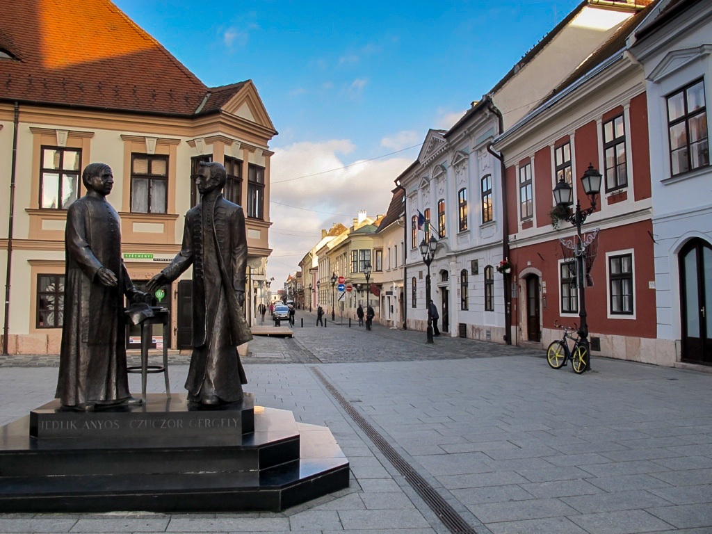 Statue of Jedlik Ányos and Czuczor Gergely of Gyor, Hungary