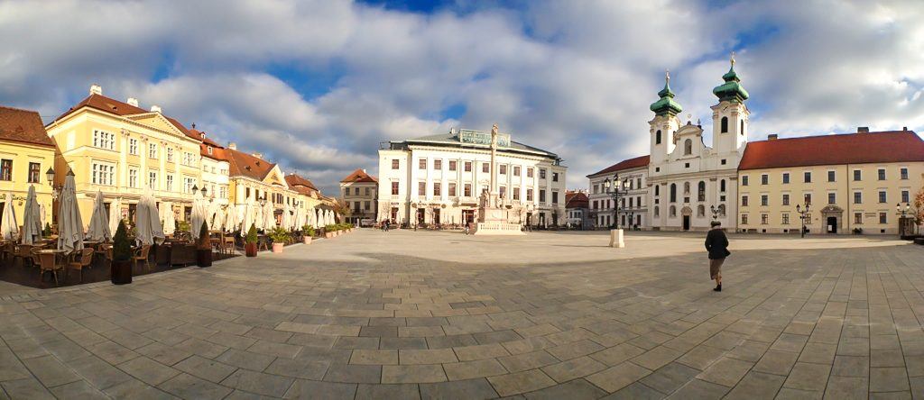 Szechenyi Square in Gyor, Hungary