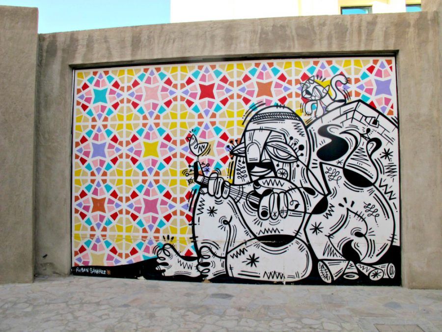 Street art in the Bastakiya Quarter in Dubai