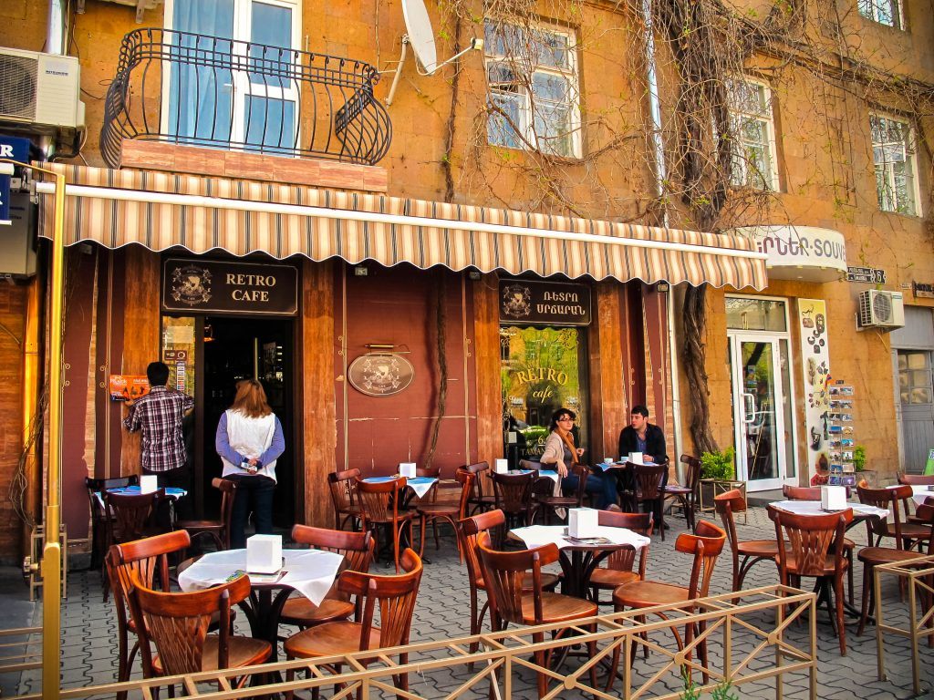 Cafe in Yerevan near the Cascades