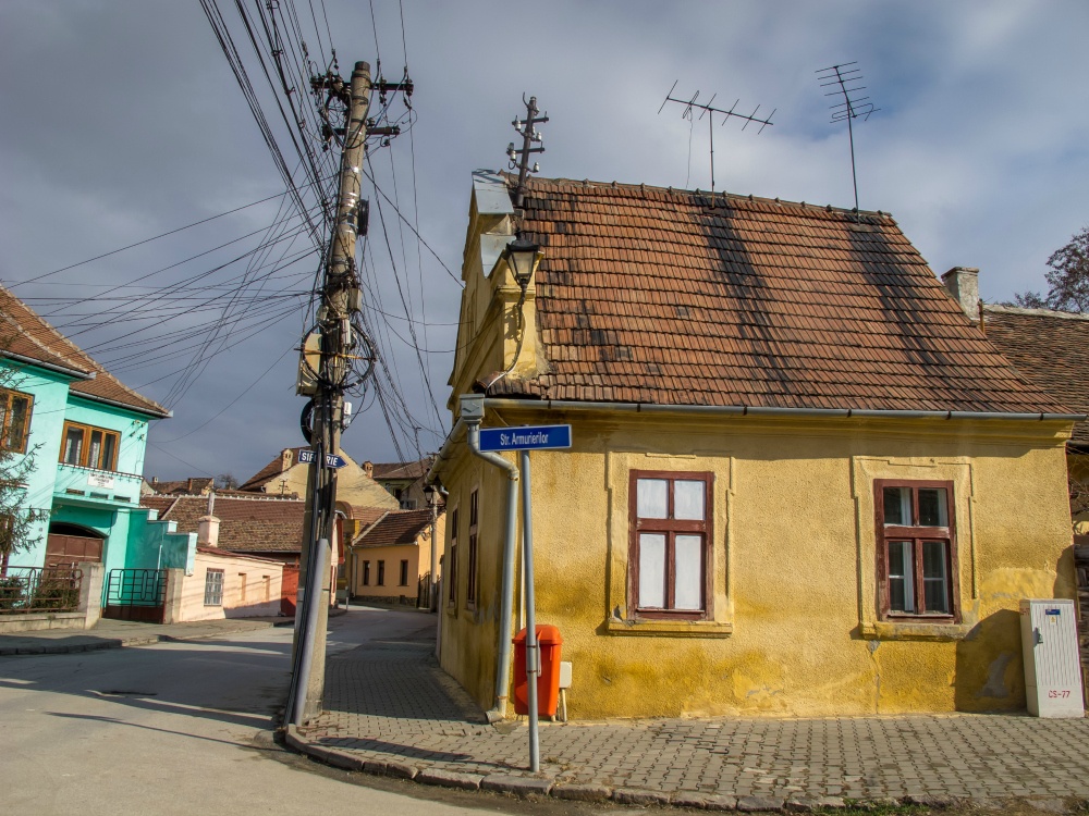 Charming streets of Medias, Romania