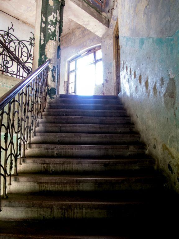 Abandoned building's stairs in Medias, Romania