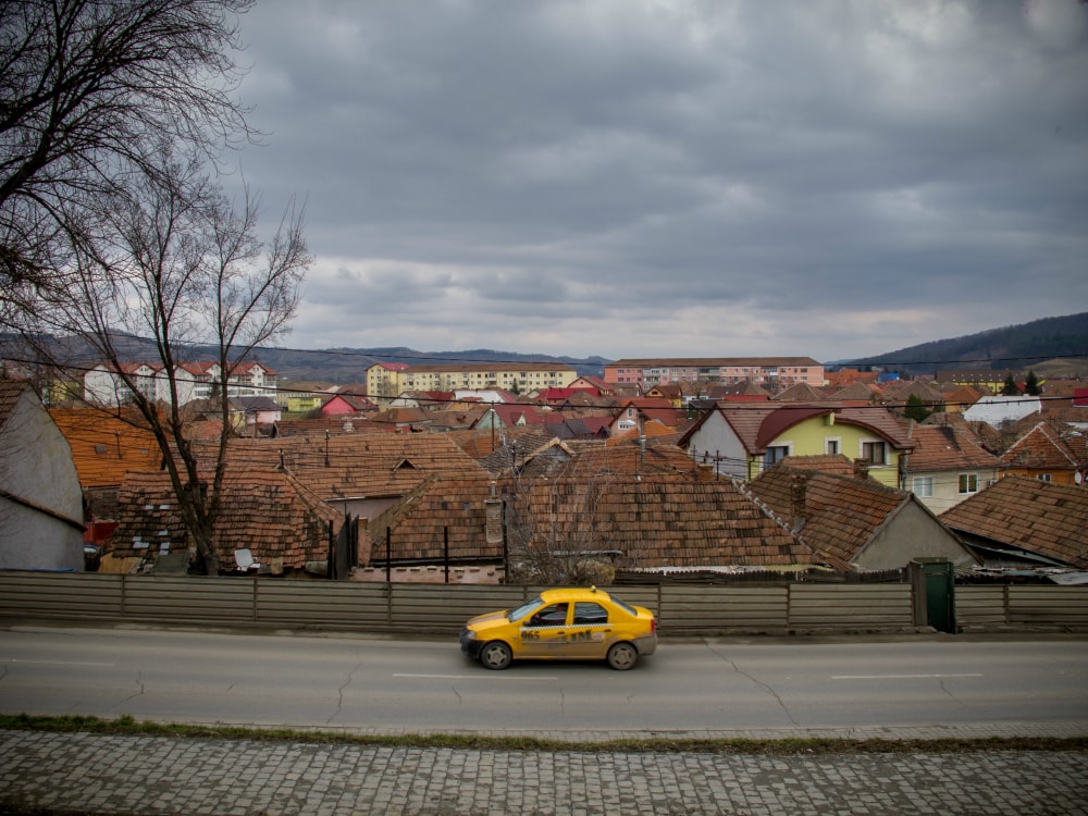 A taxi in Medias, Romania
