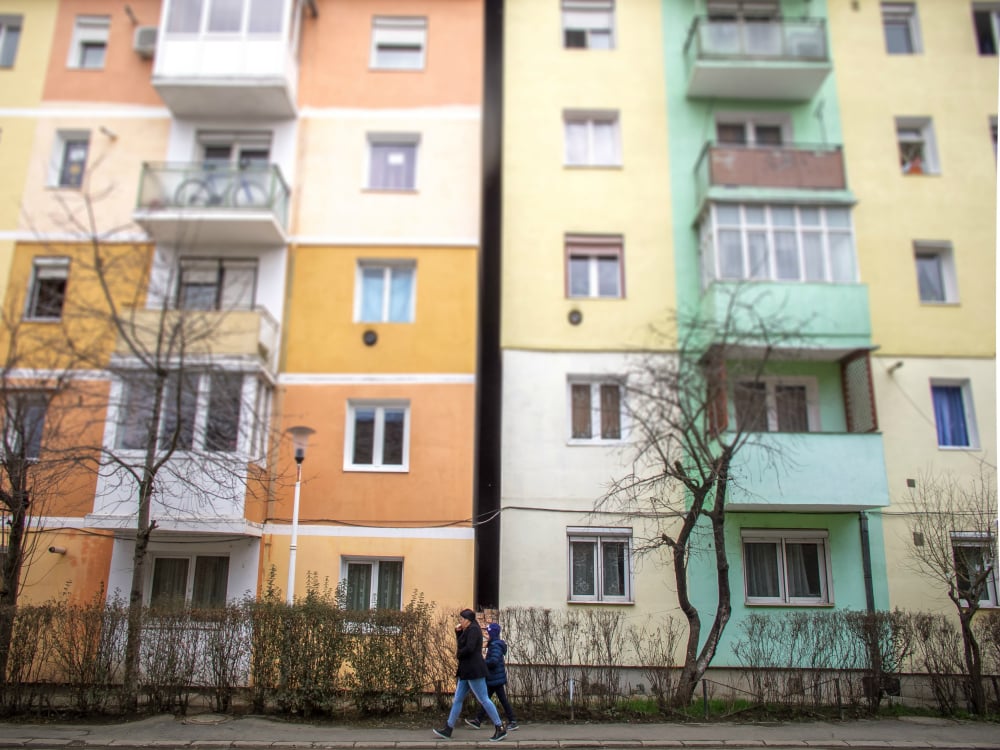 Apartment blocks in Medias, Romania