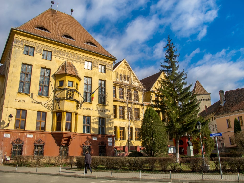 City center in Medias, Romania