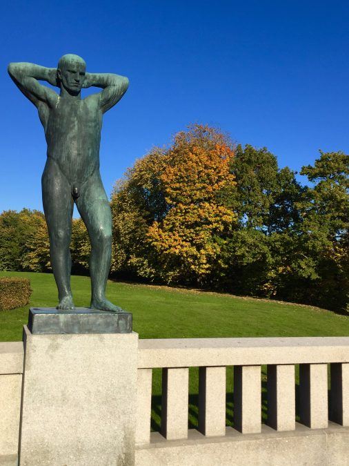 Looking sexy in Oslo's Frognerparken (or Vigelandsparken) on an autumn day