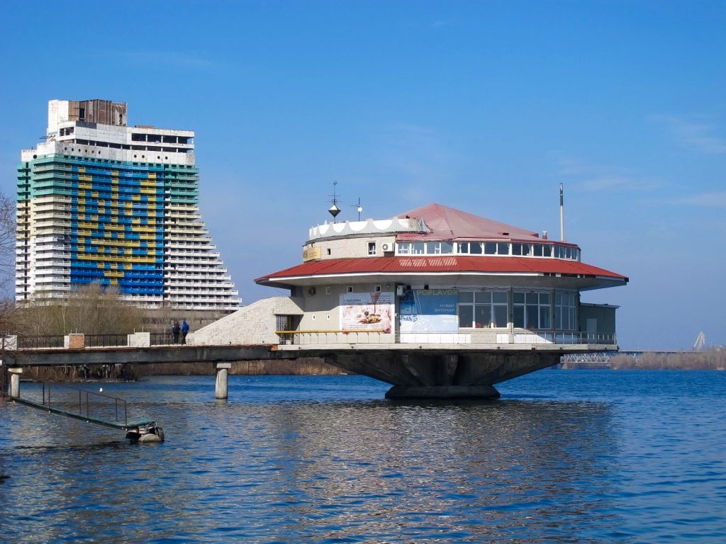 Abandoned Hotel Parus and Poplavok Restaurant in Dnipropetrovsk, Ukraine