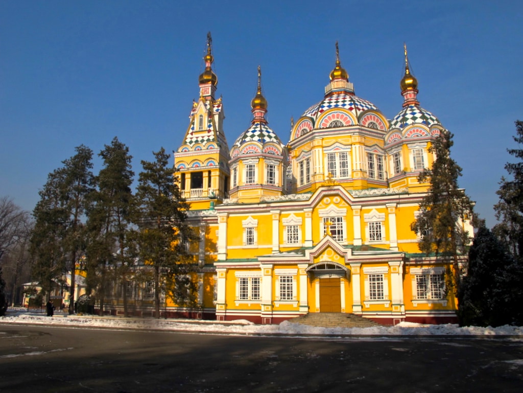 Almaty, Kazakhstan panfilov park church wooden