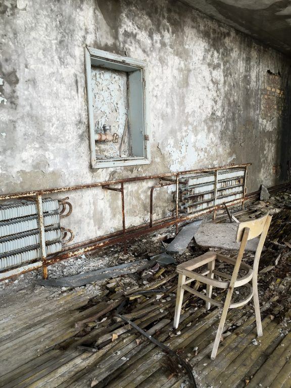 Visiting the Chernobyl Exclusion Zone; gym in Pripyat, Ukraine