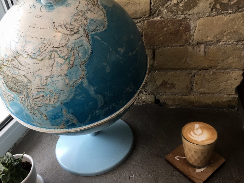 Flat white at First Point in Kiev, Ukraine