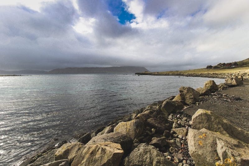 Sea views at Kirkjubour on Streymoy Faroe Islands