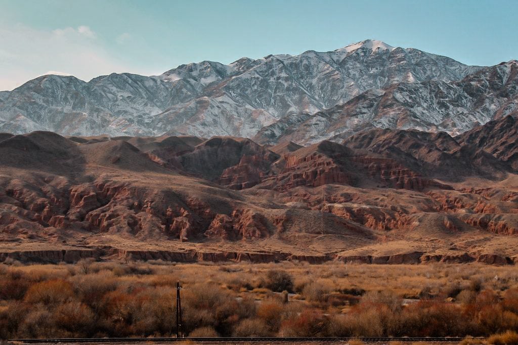 balykchy, kyrgyzstan on issyk-kul mountains