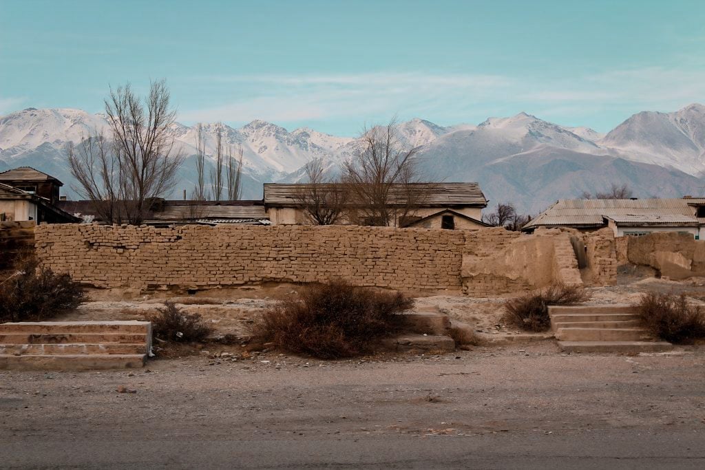 balykchy, kyrgyzstan on issyk-kul mountains