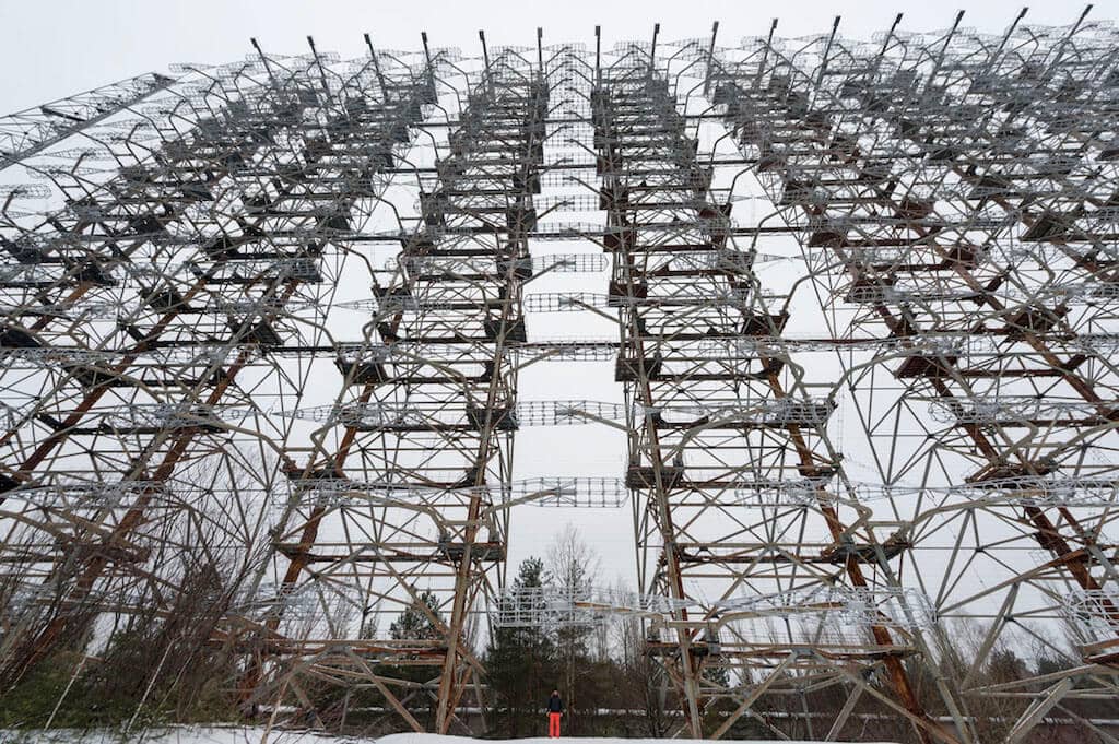 DUGA or the Russian Woodpecker in the Chernobyl Exclusion Zone in Ukraine