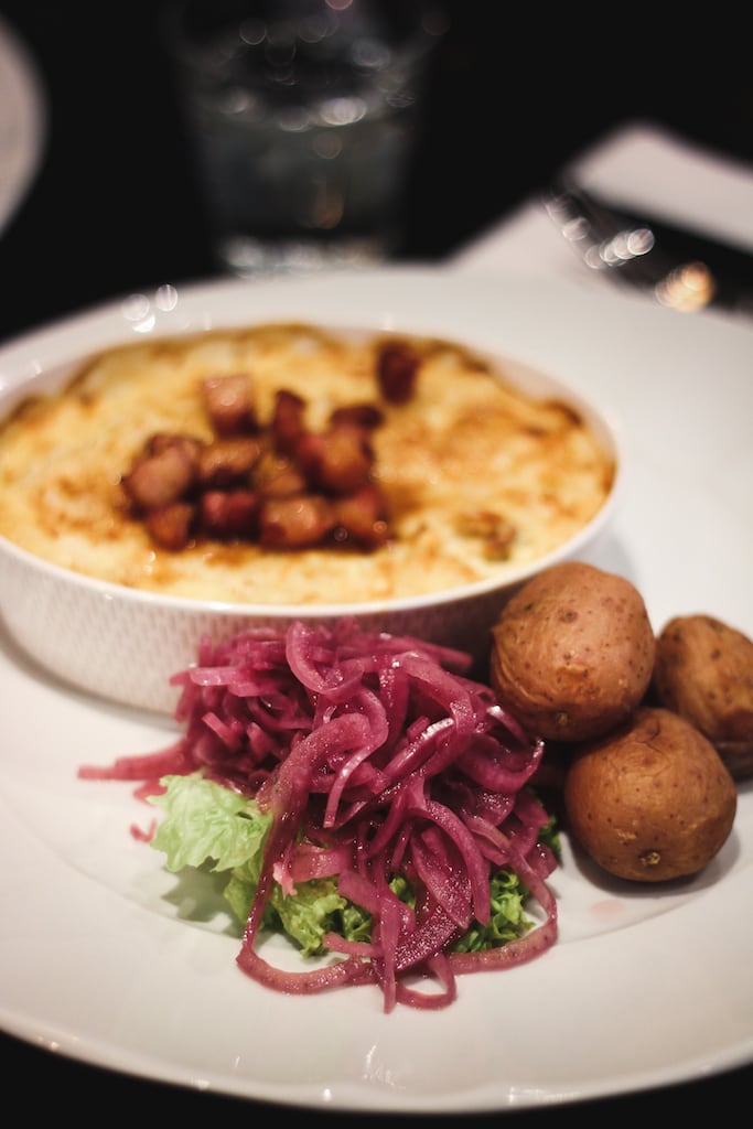 fish gratin fiskegrateng at paleo arctic restaurant in svolvær norway in the lofoten islands