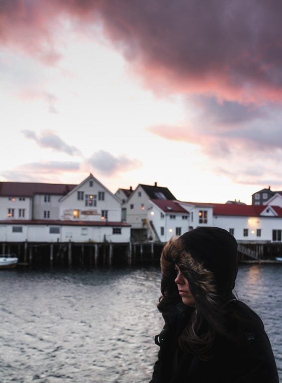 me in a helly hansen parka in henningsvær norway in the lofoten islands