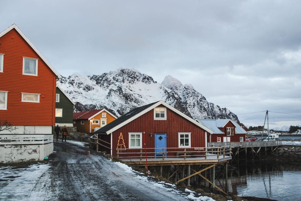 henningsvær mountain landscape in the lofoten islands norway