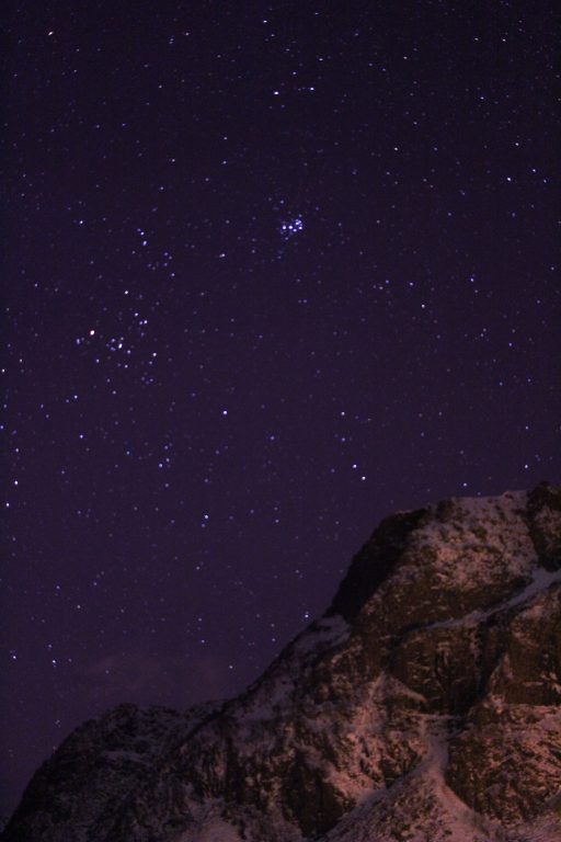 starry sky over lofoten islands during december svolvær