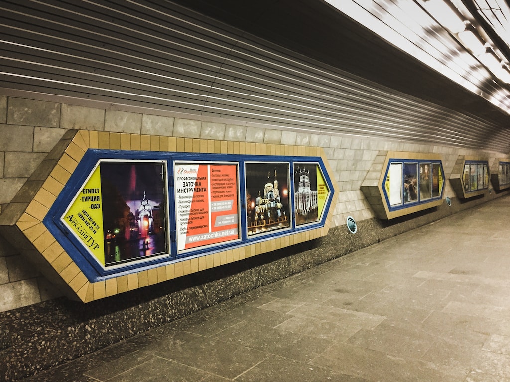 central hall of university metro station in kharkiv ukraine