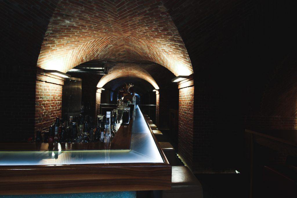 cave bar at Mövenpick Hotel in Hamburg Germany in an old water tower in a park 