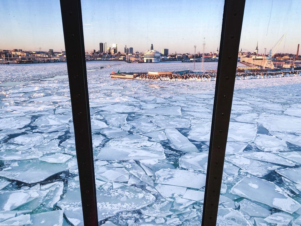 Tallinn to Helsinki Ferry: Cruising Across the Baltic Sea with Tallink Megastar sea ice view