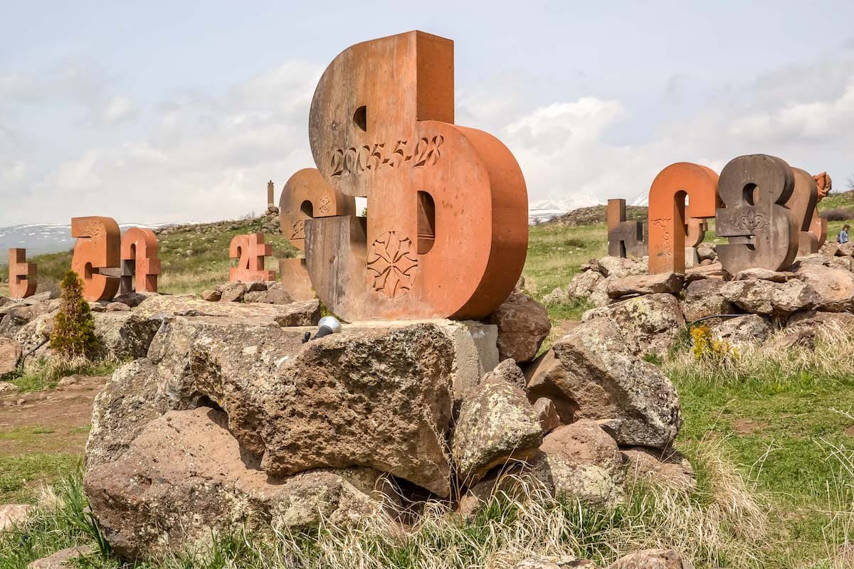 25 Amazing Places to Visit in Armenia - Armenia Alphabet Monument - Photo from Kamila Napora from Kami and the Rest of the World Travel Blog