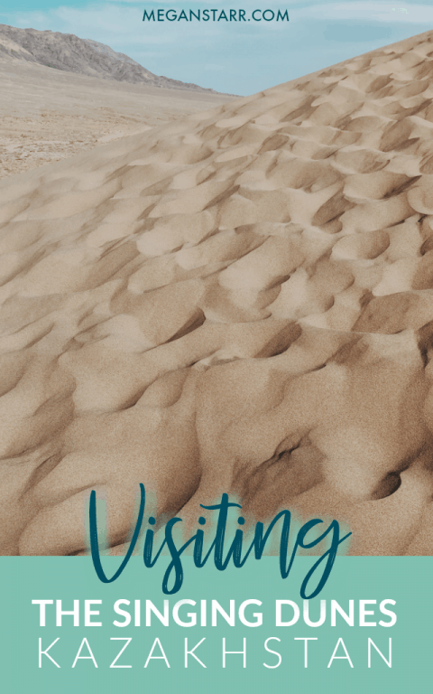 The Singing Dunes at Altyn Emel National Park are one of the most beautiful places in Kazakhstan. This is recap of my trip there and details how you can visit. #dunes #desert #kazakhstan #almaty #altynemel #daytrip #centralasia #unesco #nationalpark