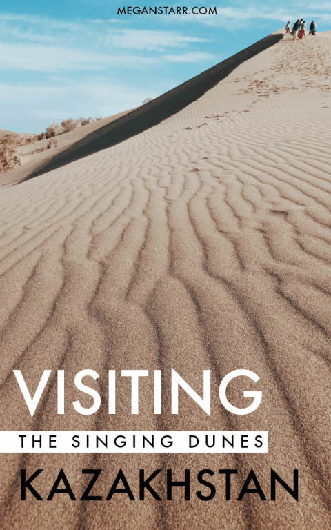 The Singing Dunes at Altyn Emel National Park are one of the most beautiful places in Kazakhstan. This is recap of my trip there and details how you can visit. #dunes #desert #kazakhstan #almaty #altynemel #daytrip #centralasia #unesco #nationalpark