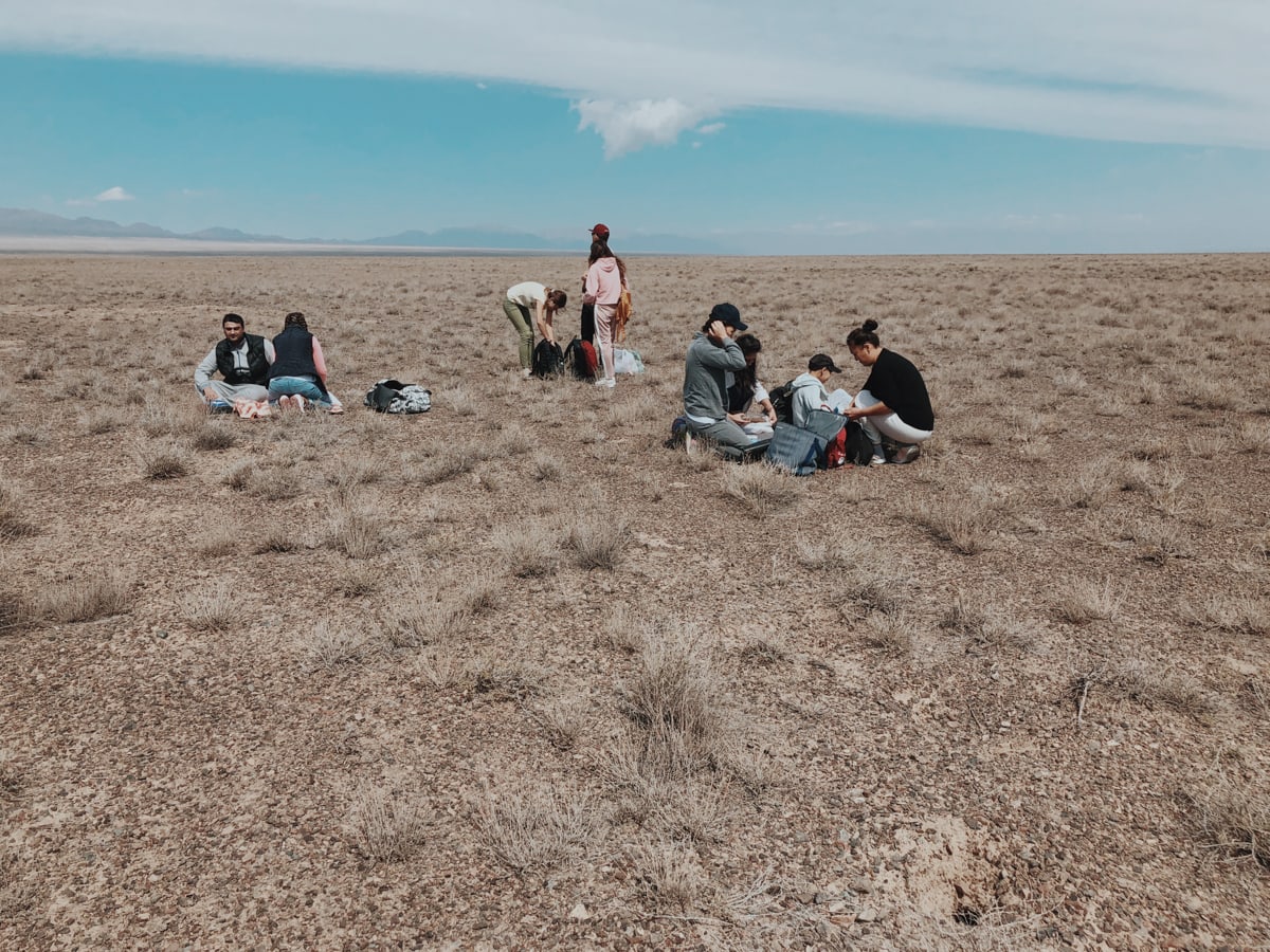 Singing Dunes Altyn Emel National Park Kazakhstan break down on the steppe