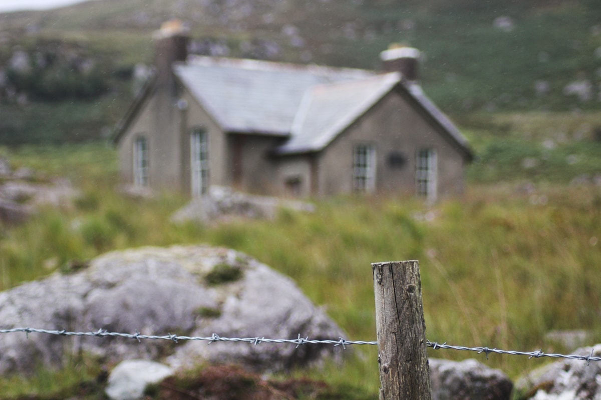 abandoned settlement in ox mountains in county sligo ireland