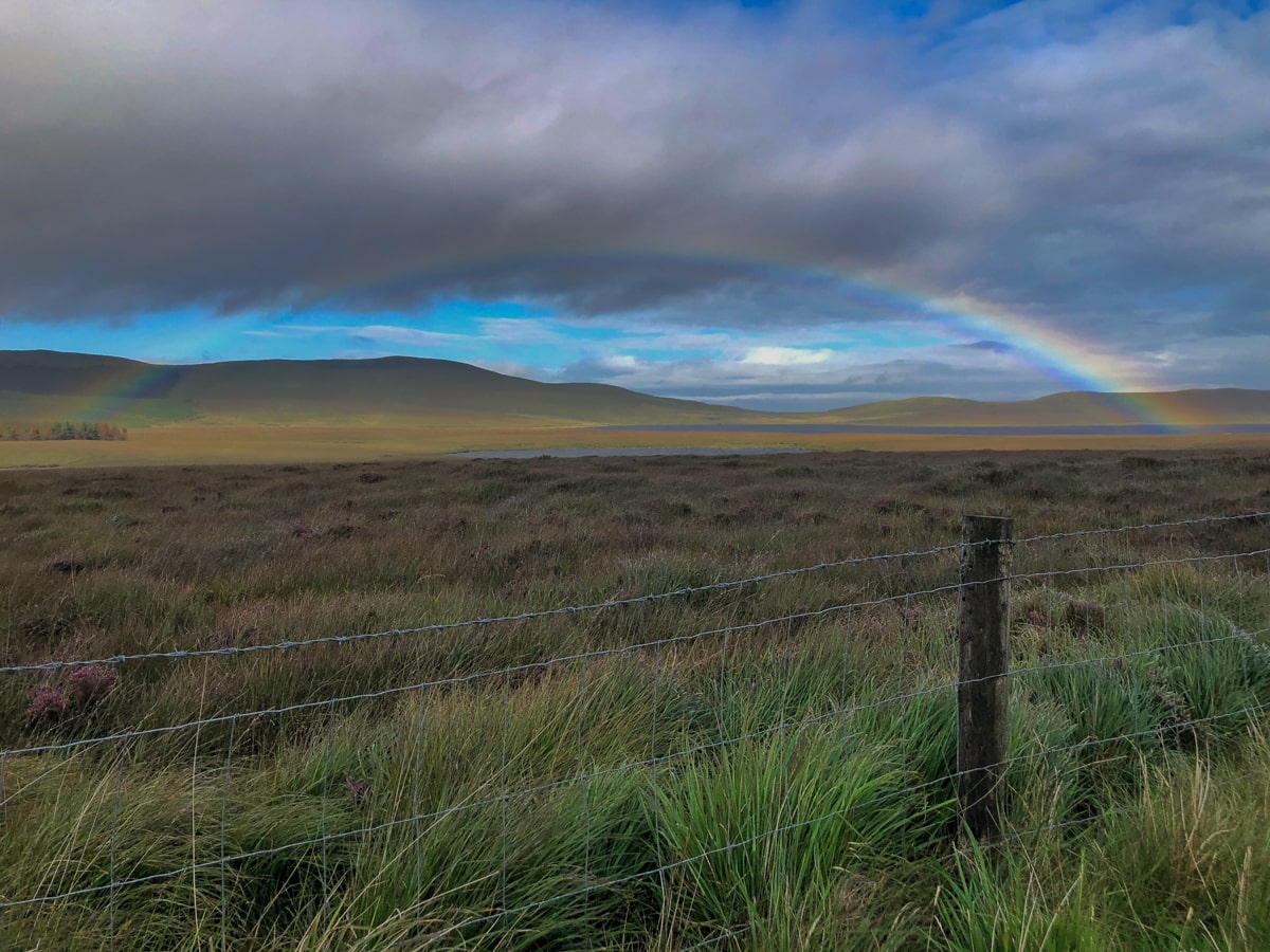 rainbow at ox mountains in ireland county sligo