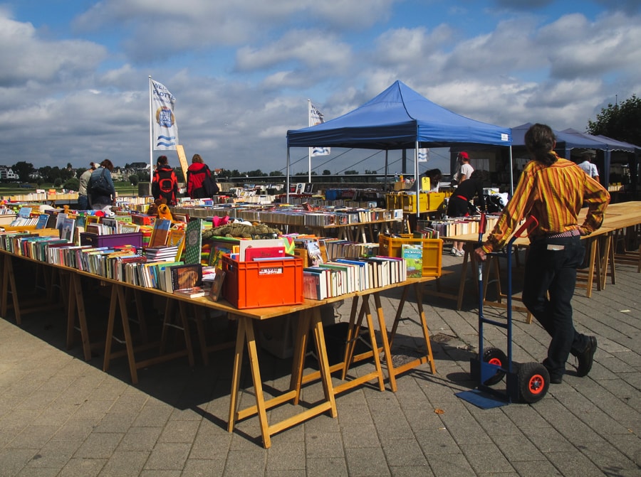 Dusseldorf Germany Rhein River book market