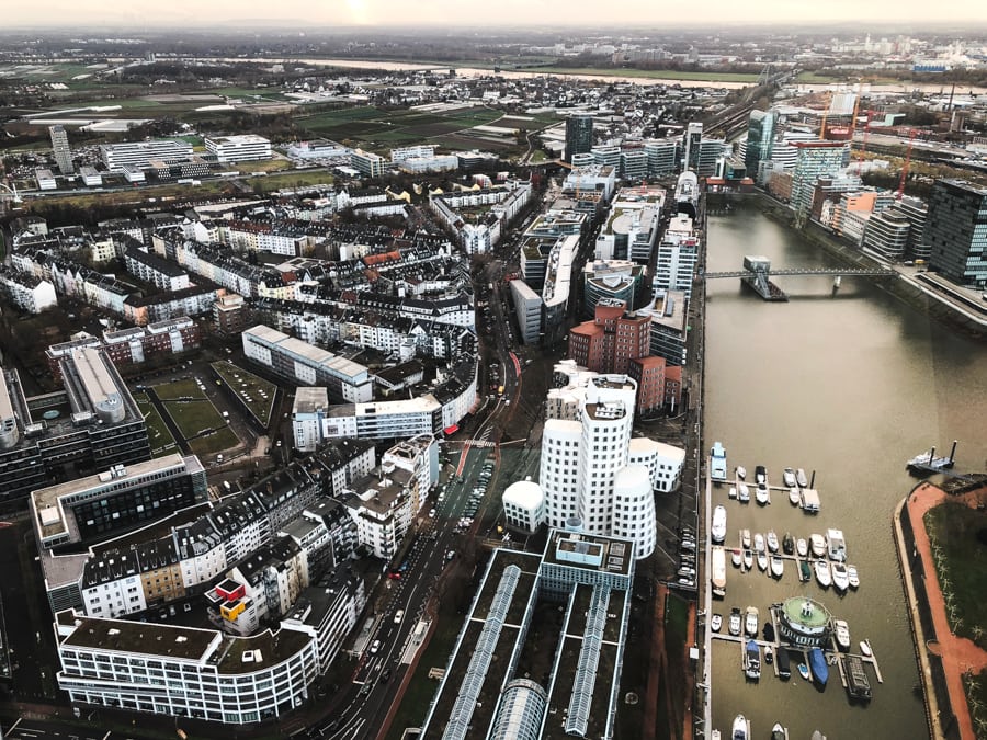 Things to do in Dusseldorf, Germany view from rheinturm