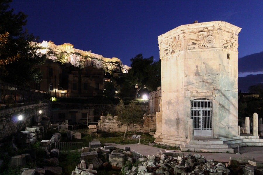 acropolis at night