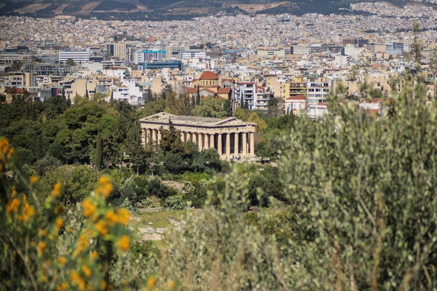 views from the acropolis in athens