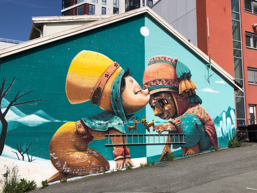 bright street art in bodo norway