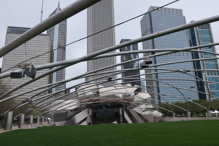 Millennium Park (where they do workout classes and show movies)