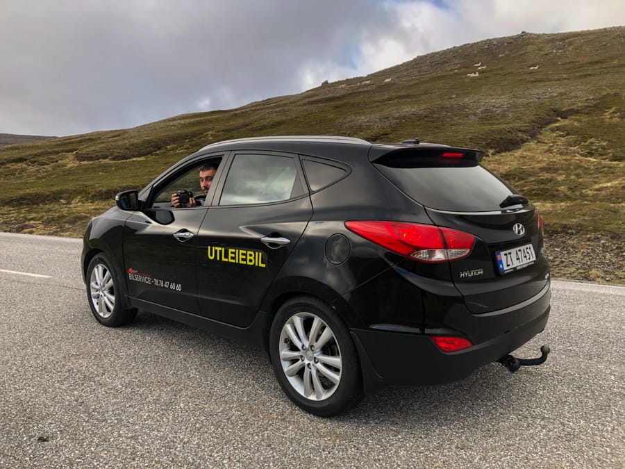 Our rental car in Honningsvåg, Norway (What to do in Honningsvåg - Nordkapp)