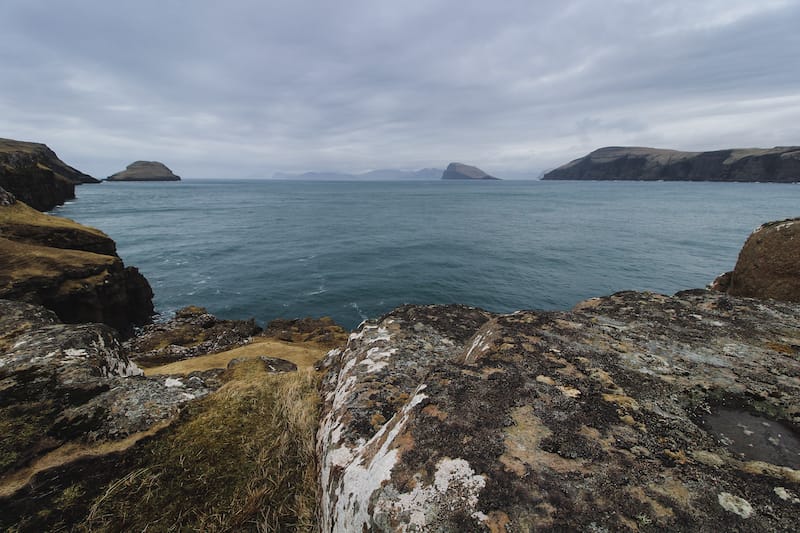 Wide angle lens photo on Sandoy Faroe Islands