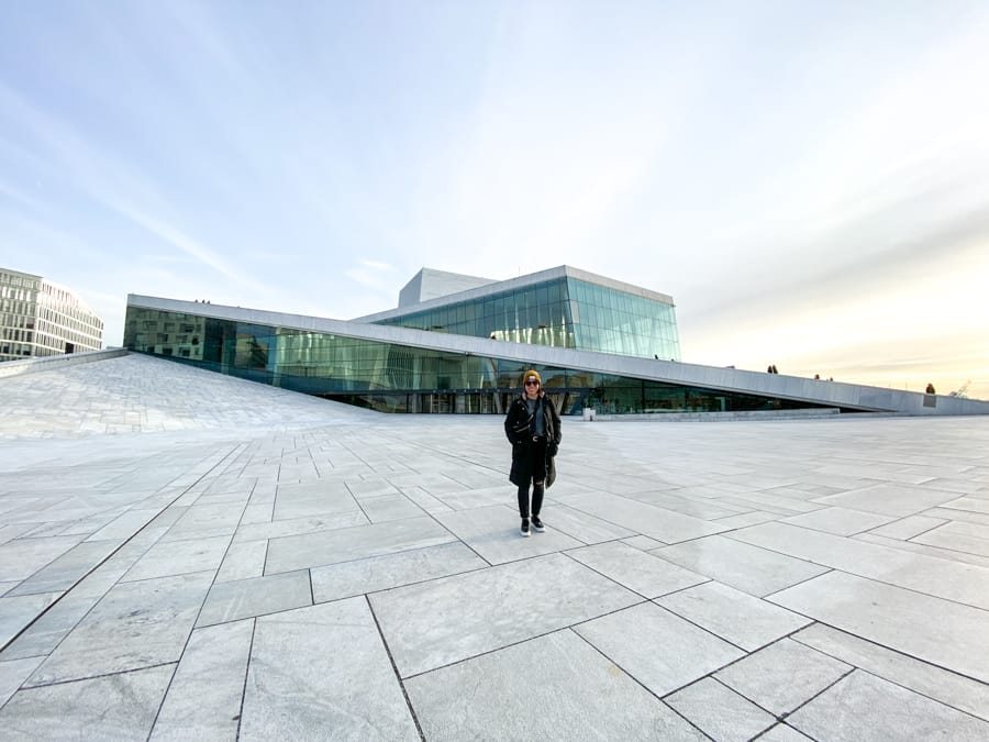 Me in front of the Oslo Opera House. With the Oslo Pass, you get major discounts at the Operahus!