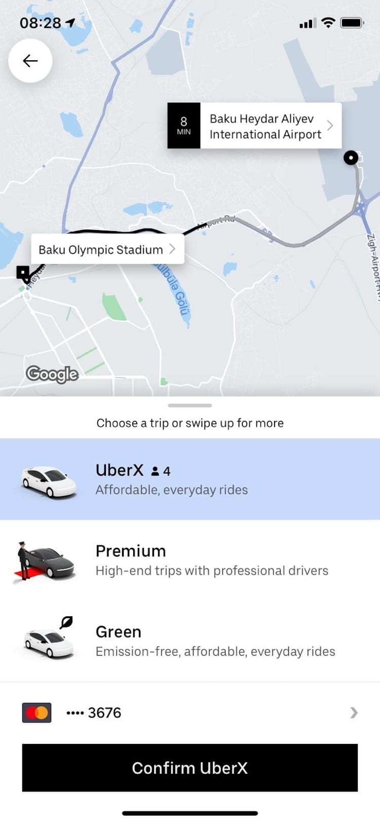 Taking a taxi in Baku with Uber