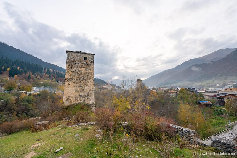 Places to visit in the Caucasus countries: Mestia in Svaneti. Photo by Elaine & David at Show Them the Globe