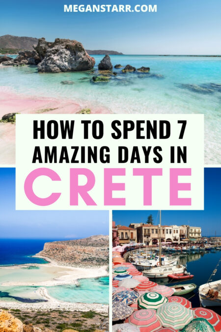 The Ultimate 7 Days in Crete Itinerary for First-Time Travelers | Crete travel #Crete #greece #europe #greekisland | Greece travel | Crete tourism | Crete things to do | Crete tours | Visit Crete | Travel to Crete | Visit Greece | Things to do in Greece | Things to do in Chania | Things to do in Rethymnon | Things to do in Heraklion | Balos Beach | Knossos Palace Minoans | Elafonisi Beach | Crete food | Crete wine | Visit Chania | Chania day trips | Heraklion day trips | Rethymnon day trips