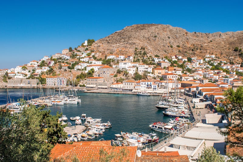 Harbor in Hydra Greece