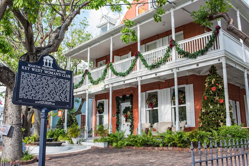 Martin Hellings House Women's Club in Key West. The Key West Woman's Club bought the residence in 1940 to serve as a library.