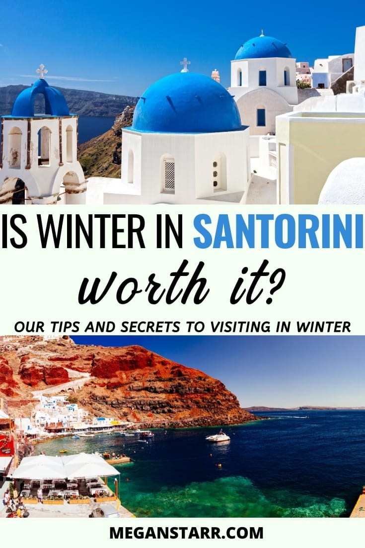 Santorini in winter- is it worth it? Things to do in Santorini during winter. #santorini #greece #greekislands | Things to do in Santorini | Santorini winter | Santorini December | Santorini January | Santorini February | What to do in Santorini | Visit Santorini | Travel to Santorini | Christmas in Santorini | Santorini new years | Places to visit in Greece